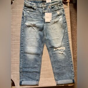 NWT Distressed stone wash lucky crop jeans women’s size 12
